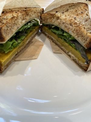 Breakfast sandwich without bacocon  at Olena Cafe in Honolulu