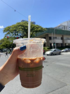 Mocha latte at Olena Cafe in Honolulu