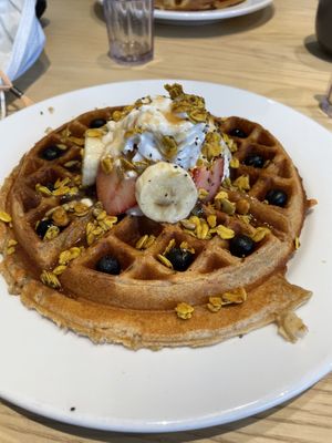Vegan waffle  at Olena Cafe in Honolulu