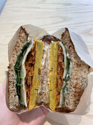 Chickpea egg sandwich  at Olena Cafe in Honolulu