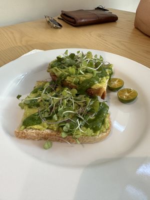 Mac-Nut Pesto Toast  at Olena Cafe in Honolulu