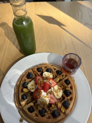 Waffle 🧇🤍  at Olena Cafe in Honolulu