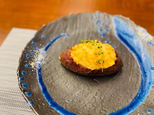 served at cruise train "Seven stars in Kyushu" at Ryokan Ayunosato in Hitoyoshi