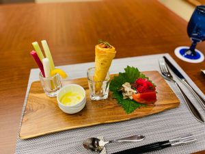  first part of a meal course (zensai) at Ryokan Ayunosato in Hitoyoshi