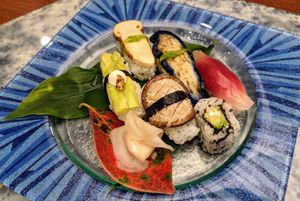 Vegan sushi at Ryokan Ayunosato in Hitoyoshi