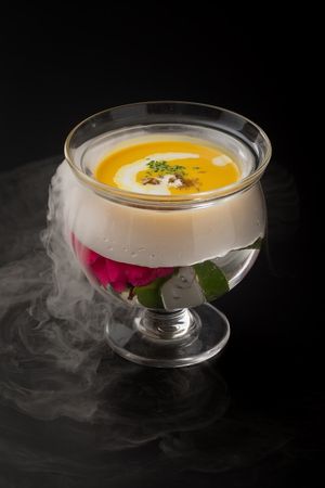 Pumpkin soup at Ryokan Ayunosato in Hitoyoshi