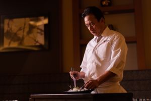 Japanese chef at Ryokan Ayunosato in Hitoyoshi