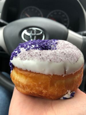 Grape ape. Thicc. Grape sugar on top! at Voodoo Doughnut - Washington Ave in Houston