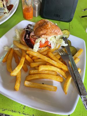 Eggplant burger, don’t recommend  at Cool Beans in Flores