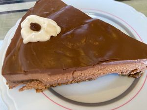 Chocolate cheesecake (vegan) at Morning Glory Cafe in Flagstaff