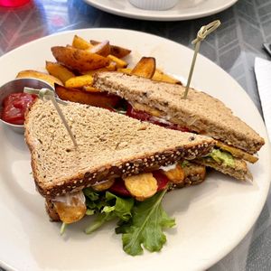 Tempeh avocado sandwich  at Morning Glory Cafe in Flagstaff
