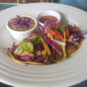 Breakfast taco plate at Morning Glory Cafe in Flagstaff