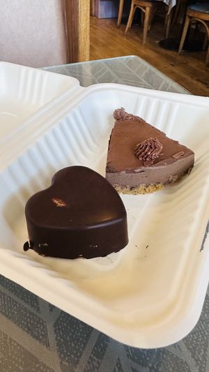 PB cup and Chocolate Tofu Cheesecake Torte  at Morning Glory Cafe in Flagstaff