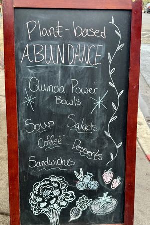 Out front  at Morning Glory Cafe in Flagstaff