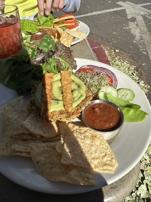 Hemp burger + tempeh   at Morning Glory Cafe in Flagstaff