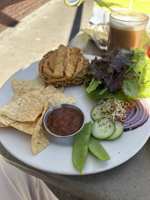 Hemp burger - chai tea - toasted buns   at Morning Glory Cafe in Flagstaff