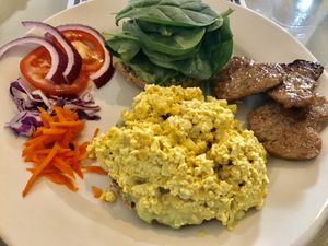 Vegan breakfast sandwich (side B) at Morning Glory Cafe in Flagstaff