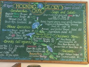 Menu at Morning Glory Cafe in Flagstaff