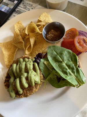Hemp burger  at Morning Glory Cafe in Flagstaff