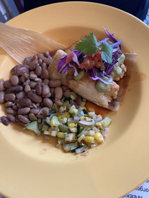 Blue corn tamales at Morning Glory Cafe in Flagstaff