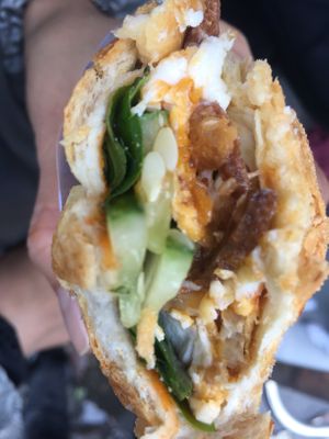 Banh mi with egg 15k at Banh Mi Chay Co Hoa in Da Lat