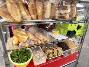 Fresh ingredients, with two choices of bread!  at Banh Mi Chay Co Hoa in Da Lat