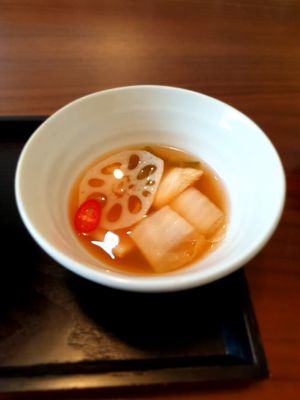 lotus kimchi at Balwoo Gongyang - 발우공양 in Seoul