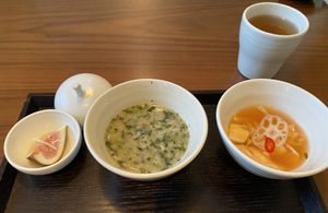 Fig, porridge and lotus kimchi   at Balwoo Gongyang - 발우공양 in Seoul