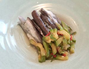 Course SEON (August 2022) - 2nd course: eggplant with young pumpkin sauce at Balwoo Gongyang - 발우공양 in Seoul