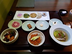 Main dishes at Balwoo Gongyang - 발우공양 in Seoul