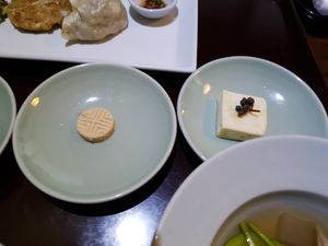 Tofu and ginseng powder at Balwoo Gongyang - 발우공양 in Seoul