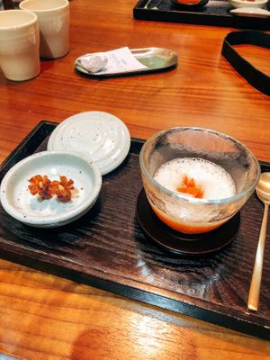 Our dessert - one of the small differences between the 60000W course (which we got) and the 45000W, probably not worth it in my books.  at Balwoo Gongyang - 발우공양 in Seoul