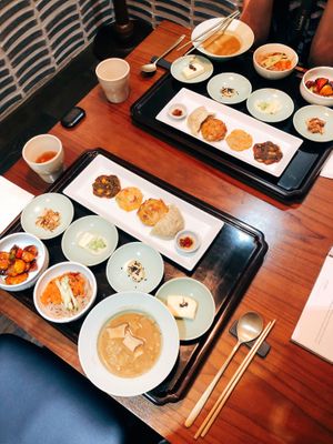 Pancakes and mushrooms are to die for! at Balwoo Gongyang - 발우공양 in Seoul