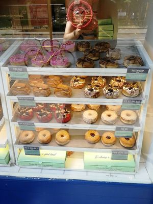 All these doughnuts are vegan! at Rodeo Doughnuts - Upper St in North London