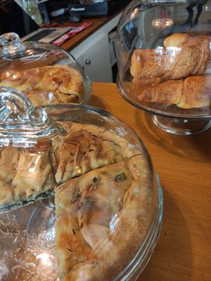 Spanakopita + pastries at Mother Vegan Bistro in Athens