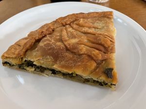 Pie with spinach, €6  at Mother Vegan Bistro in Athens