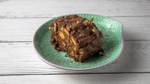 Traditional Greek raw cake with organic Cacao from Peru at Mother Vegan Bistro in Athens