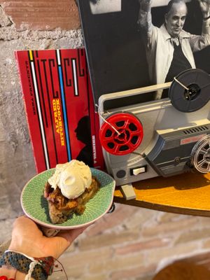 Apple pie with vanilla Madagascar plant based of course, ice cream  at Mother Vegan Bistro in Athens