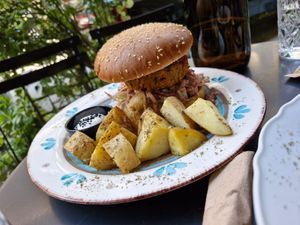 Tofu Burger at Mother Vegan Bistro in Athens