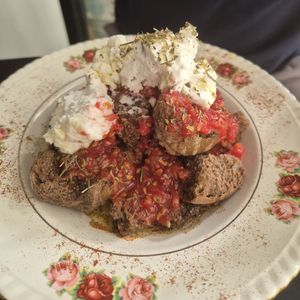 Tomato and cashew cheese bread "salad" at Mother Vegan Bistro in Athens