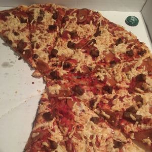 Vegan Meat Pizza  at Cruzer Pizza in Los Angeles