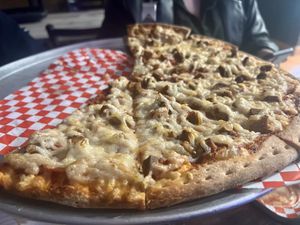 Meat lovers pizza.  at Cruzer Pizza in Los Angeles