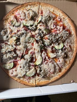 Ratatouille Pizza on gluten free crust.  at Cruzer Pizza in Los Angeles