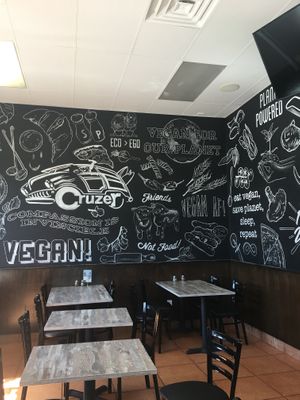 Inside at Cruzer Pizza in Los Angeles