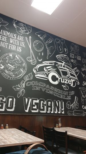 Inside at Cruzer Pizza in Los Angeles