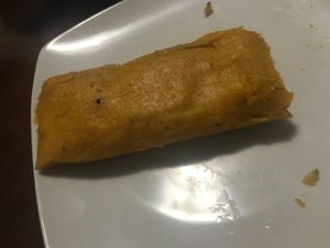 Tamal vegetariano relleno de carne de soya y una aceituna (vegano) at Vida Sana - Jesus Maria in Lima