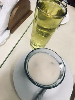 Refresco + postre (mazamorra de maizena): ambos veganos at Vida Sana - Jesus Maria in Lima
