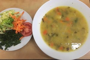 Sopa de morón y ensalada de verdura at Vida Sana - Jesus Maria in Lima