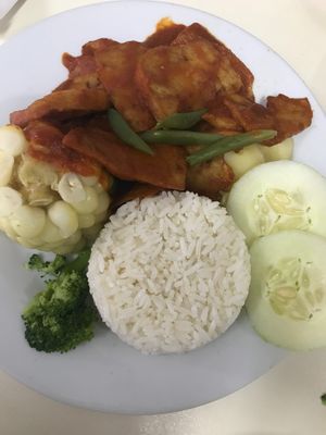 Anticucho vegetariano (con Arroz en lugar de ensalada) at Vida Sana - Jesus Maria in Lima