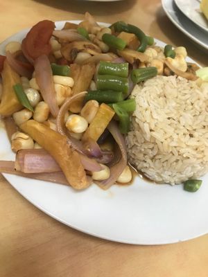 Saltado de choclo c/ champiñones  at Vida Sana - Jesus Maria in Lima